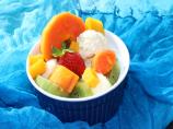 Coconut Ice Cream With Tropical Fruits