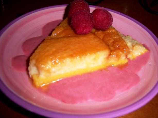 Orange Flan With Raspberry Coulis. Photo by EmmyDuckie