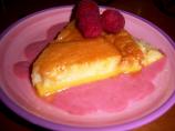 Orange Flan With Raspberry Coulis