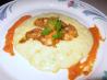 Smoked Paprika Shrimp/Poblano Polenta/Red Pepper-Agave Sauce. Recipe by Manami