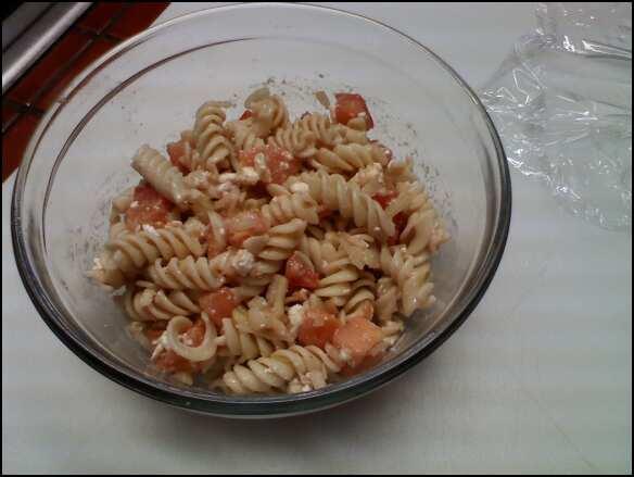 Fresh Tomato and Feta Pasta Salad. Photo by Cryssiekins