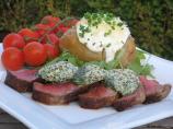 Sacr&eacute; Boeuf Sirloin Steak Topped With Mustard Herb Butter