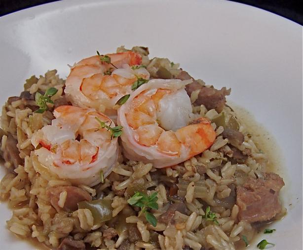 Dirty Rice With Sausage and Shrimp. Photo by PaulaG