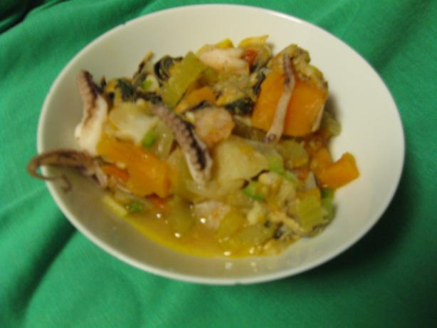 Caribbean-Style Grilled Seafood Soup. Photo by realbirdlady