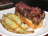 French Bistro Steak on Garlic Croutes and Potato Frites