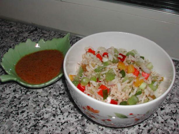 Cajun Rice Salad. Photo by Kumquat the Cat's friend