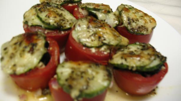 Marmie's Baked/Grilled Stuffed Greek Style Tomatoes. Photo by Marmie's