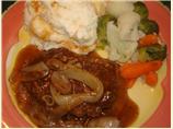 Beef Patties in Onion Gravy. Photo by blueguitargirl1985