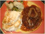 Beef Patties in Onion Gravy. Photo by blueguitargirl1985
