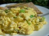 Cheesy Scrambled Eggs With Green Onions