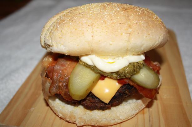 Man-Burgers (Half-Pound Hamburgers). Photo by P_D