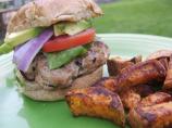 Southwestern Turkey Burgers With Sweet Potato Fries