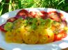 Red and Yellow Heirloom Tomato Platter With Balsamic Vinaigrette. Recipe by BecR