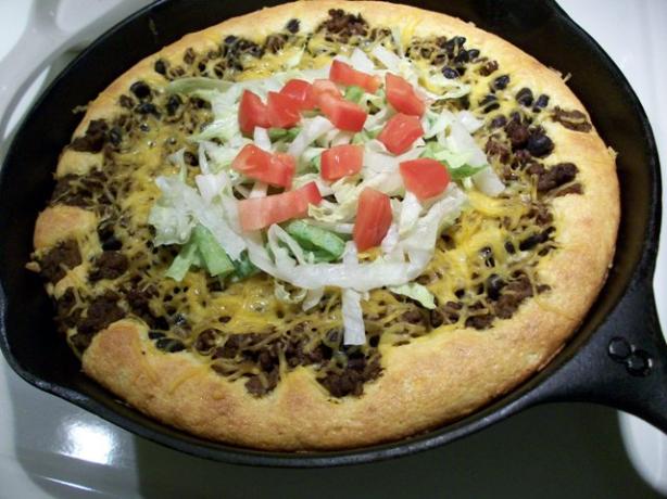 Johnny Jalapeno's Taco Cornbread Skillet. Photo by 2Bleu