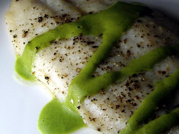 Halibut With Herb Sauce. Photo by AmandaInOz
