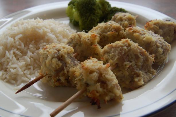 Pork Brochettes With Shredded Coconut. Photo by Krista Roes