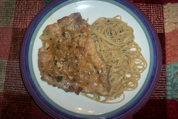 Veronica's Pasta Bianc (Pasta and Pork Chops). Photo by ARathkamp