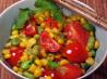 Corn With Tomatoes and Edamame Beans