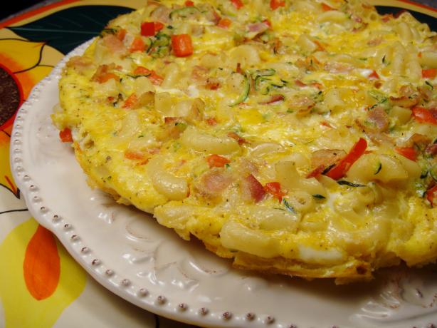 Bacon and Macaroni Frittata. Photo by Lori Mama