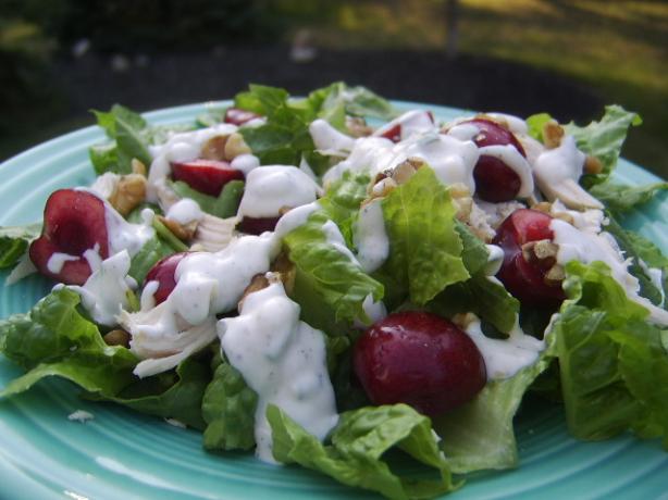 Seared-Chicken Salad With Cherries and Goat-Cheese Dressing. Photo by LifeIsGood