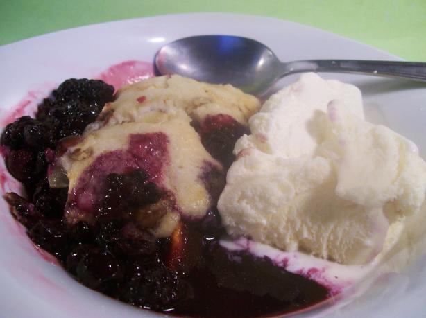 Berry-Peach Cobbler With Sugared Almonds. Photo by Sharon123