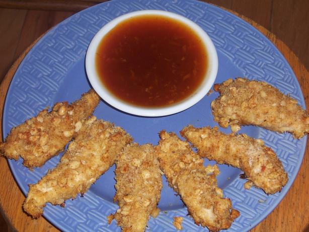 Macadamia Crusted Chicken Tenders With Maui Sunset Sauce. Photo by alligirl