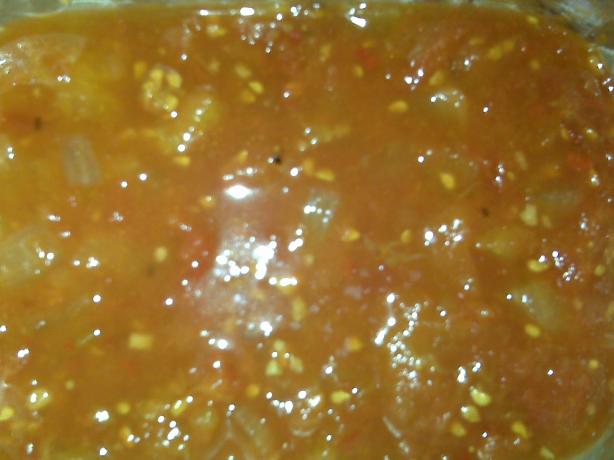 Grandma's Chili Sauce Tomato Relish. Photo by Chef Teer