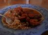 Bourbon Brats and Shrimp. Recipe by Bay Laurel