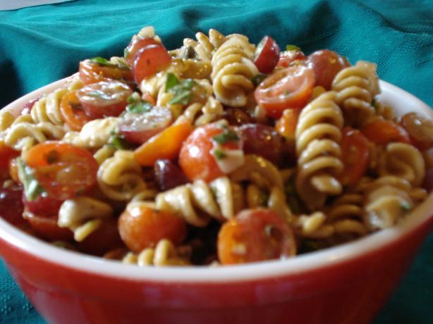Bow Ties With Tomatoes, Feta, and Balsamic Dressing. Photo by Wish I Could Cook