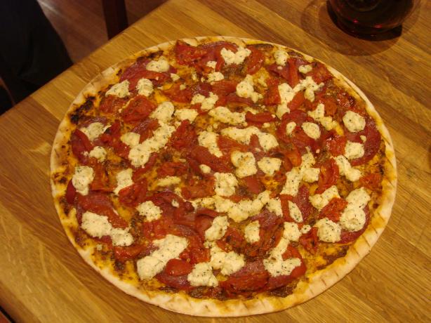 Boursin Cheese and Sun-Dried Tomato Pizza. Photo by Baz