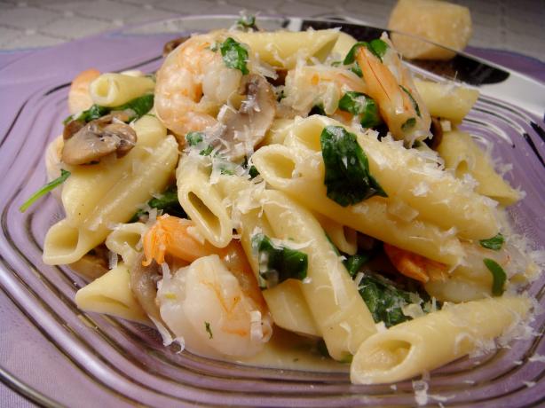 Creamy Shrimp and Spinach Pasta. Photo by Lori Mama
