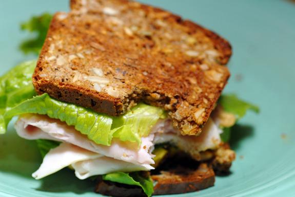 Gluten Free Turkey Club Sandwich. Photo by Elana's Pantry