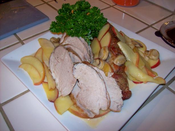 Pork Loin With Apples and Mushrooms. Photo by Chef TraceyMae