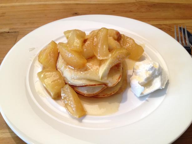 Perfect Ricotta Pancakes With Caramelised Apple. Photo by haniabania