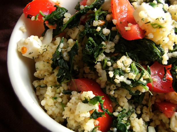 Spinach and Bulgar Salad. Photo by Lalaloula