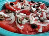 Tomato, Goat Cheese and Black Olive Salad