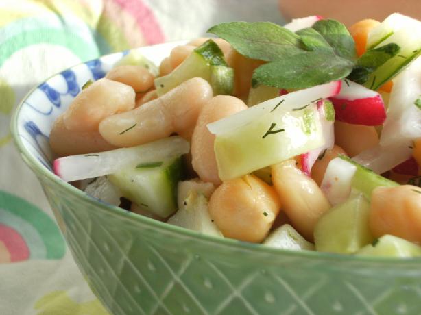 White Bean and Chickpea Salad. Photo by Lalaloula