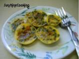 Solar Cooked Mini Eggs and Bacon Frittata