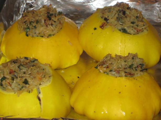 Rice Stuffed Sunburst / Patty Pan Summer Squash. Photo by magpie diner