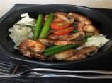 Mushrooms, Asparagus and Shrimp over Egg Noodles