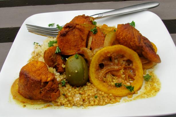 Moroccan Seasoned Chicken With Pine Nut Couscous. Photo by lazyme