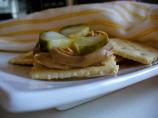 Saltine With Peanut Butter, Mustard and Pickle