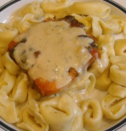 Fresh Broiled Salmon With Saucy Cheese Tortellini. Photo by NorthwestGal