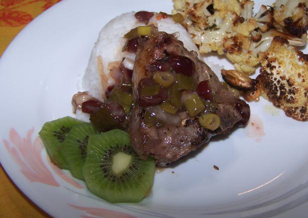 Lamb Chops With Cranberry Sauce. Photo by Rita~
