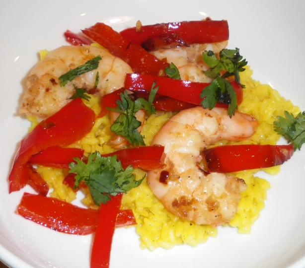 Spicy Three Pepper Shrimp. Photo by PanNan