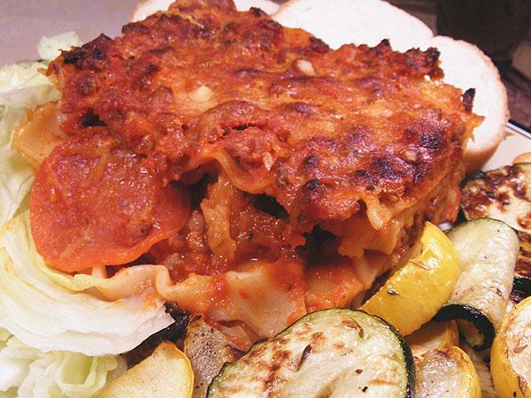 Bird's Pizza Style Lasagna. Photo by Lavender Lynn