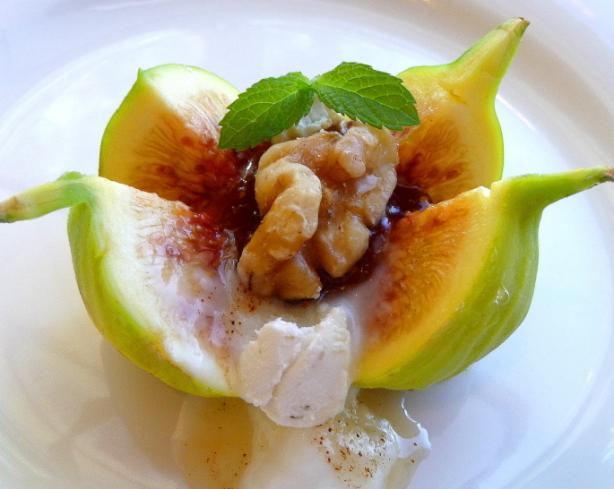Greek Blossoms - Fresh Figs With Honey, Yogurt, and Walnuts. Photo by BecR