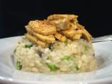 Mushroom Asparagus Risotto With Crisped Chicken