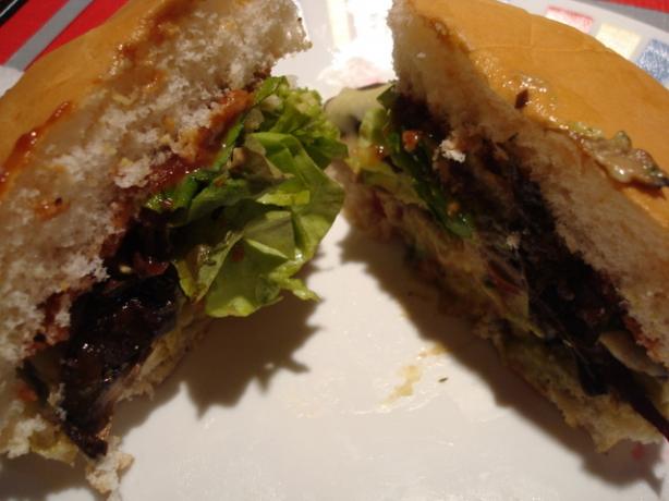Mushroom Swiss Veggie Burger. Photo by Starrynews