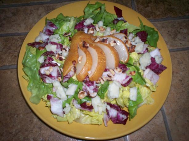 Honey-Roasted Pear Salad With Thyme and Verjus Dressing. Photo by Debbwl